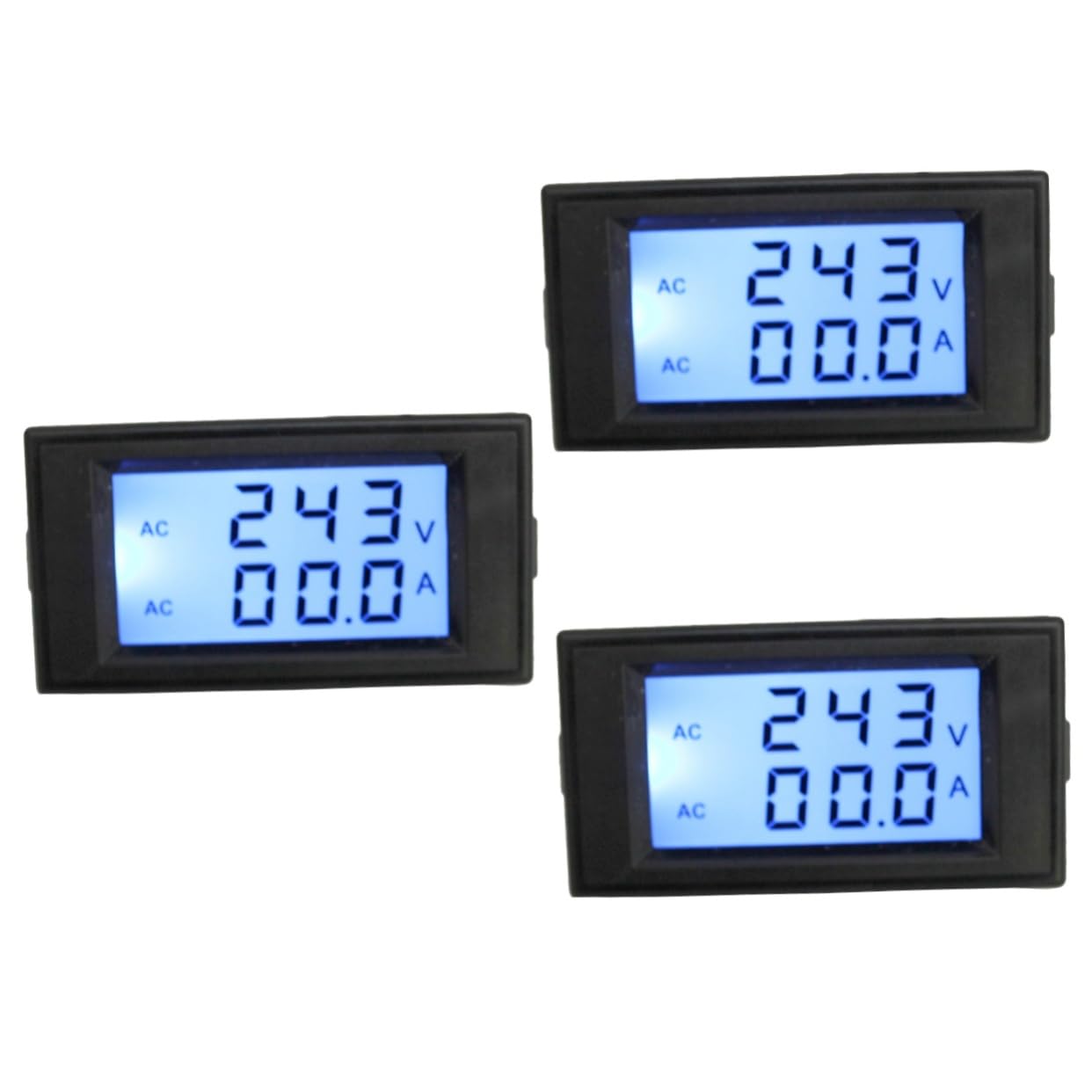 DOITOOL 3stücke Lcd Digital Display Spannungs Und Strommessgerät Präzise Messung Zur Überwachung Von Geräten Einfache Installation Und Nutzung Schwarz