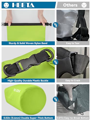 Image of HEETA Waterproof Dry Bag for Women Men, 5L /10L /20L /30L /40L Roll Top Lightweight Dry Storage Bag Backpack with Emergency Whistle for Travel, Kayaking, Boating, Camping, Beach, Cruise Ship Essentials