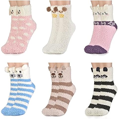 colornival Kuschelsocken Damen Weihnachtssocken 6 Paar Flauschig Warm Socken Wintersocken Kuschelige Bettsocken Schlafsocken Haussocken Thermosocken Weihnachten Geschenk Cover