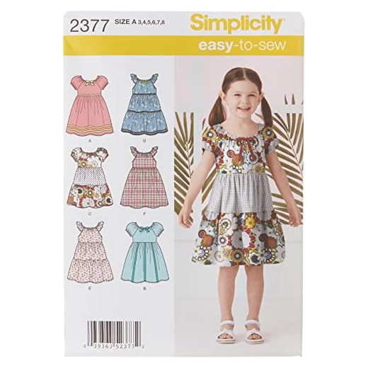 Simplicity Learn To Sew Patterned Girl's Dress Sewing Pattern Template, Sizes 3-8