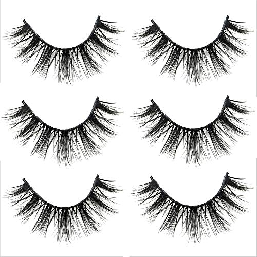 VGTE 3 Pairs False Eyelashes Extension Synthetic Fiber Material 3D Long Lashes Reusable Cruelty-Free Fake Eyelash