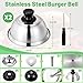 Omtofo 2 Stück Burgerglocke, 16x6.7cm Burgerglocke Edelstahl, Grillglocke Schmelzglocke Abdeckhaube Burger Glocke mit Schraubenzieher für Cheeseburger Barbecue Steak, Innen & Außen Burgercover