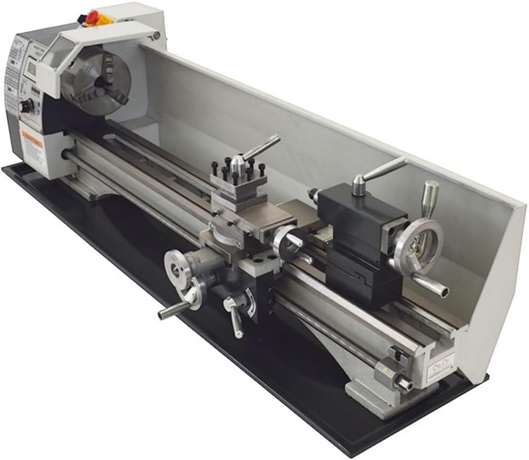 Mini Metal Lathe WM210V Inch Thread 900W Benchtop Metal Wood Horizontal Lathe 50-2500rpm Variable Speed 8"×32" Wood Horizontal Processer with Digital Display 110V