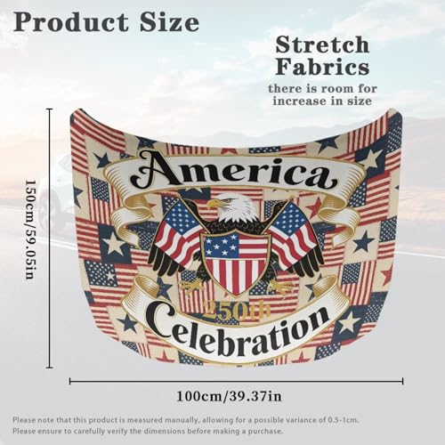 Image of American Flag Car Hood Front Hood Covers for Cars Patriotic Automotive Hood Cover UV Resistance Engine Cover Cover 250th Celebration Decorative Accessories for Women Men
