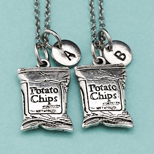 Best friend necklace, potato chips necklace, potato chips