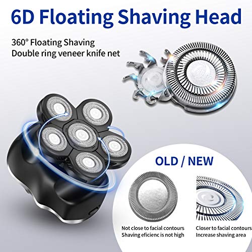 Roziapro Electric Razor for Men- Upgrade 6 in 1 Shavers- Bald Head Shaver- Shavers for Men- Multifunctional Electric Razor- Electric Shavers for Men- USB Rechargeable- Cordless Beard Trimmer - Thumbnail 3