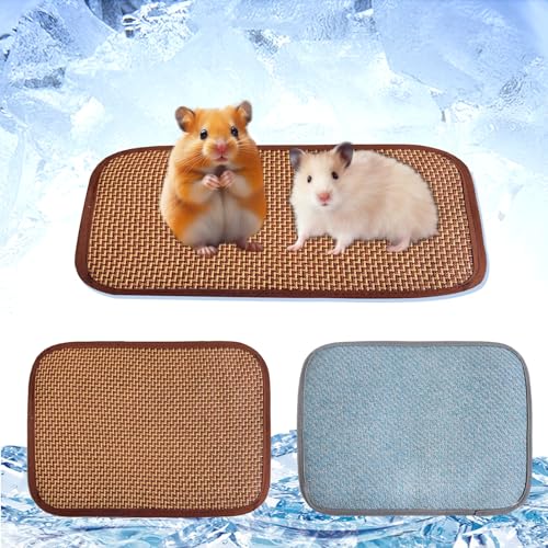 FOSDICK 2er-Pack Haustier Kühlmatte Waschbares Kaninchen-Kühlkissen 30x20cm Katzen Kühlbettchen Selbstkühlende Matte Haustier Eismatte Sommer Hamster Kühlkissen Kühlplatte für Kaninchen