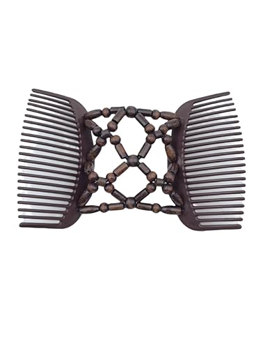 Miniatura 30 de LOVEF Peines mágicos para el cabello para mujer, con cuentas de madera, elásticos, de doble cara, clips para hacer moños, accesorios para el cabello