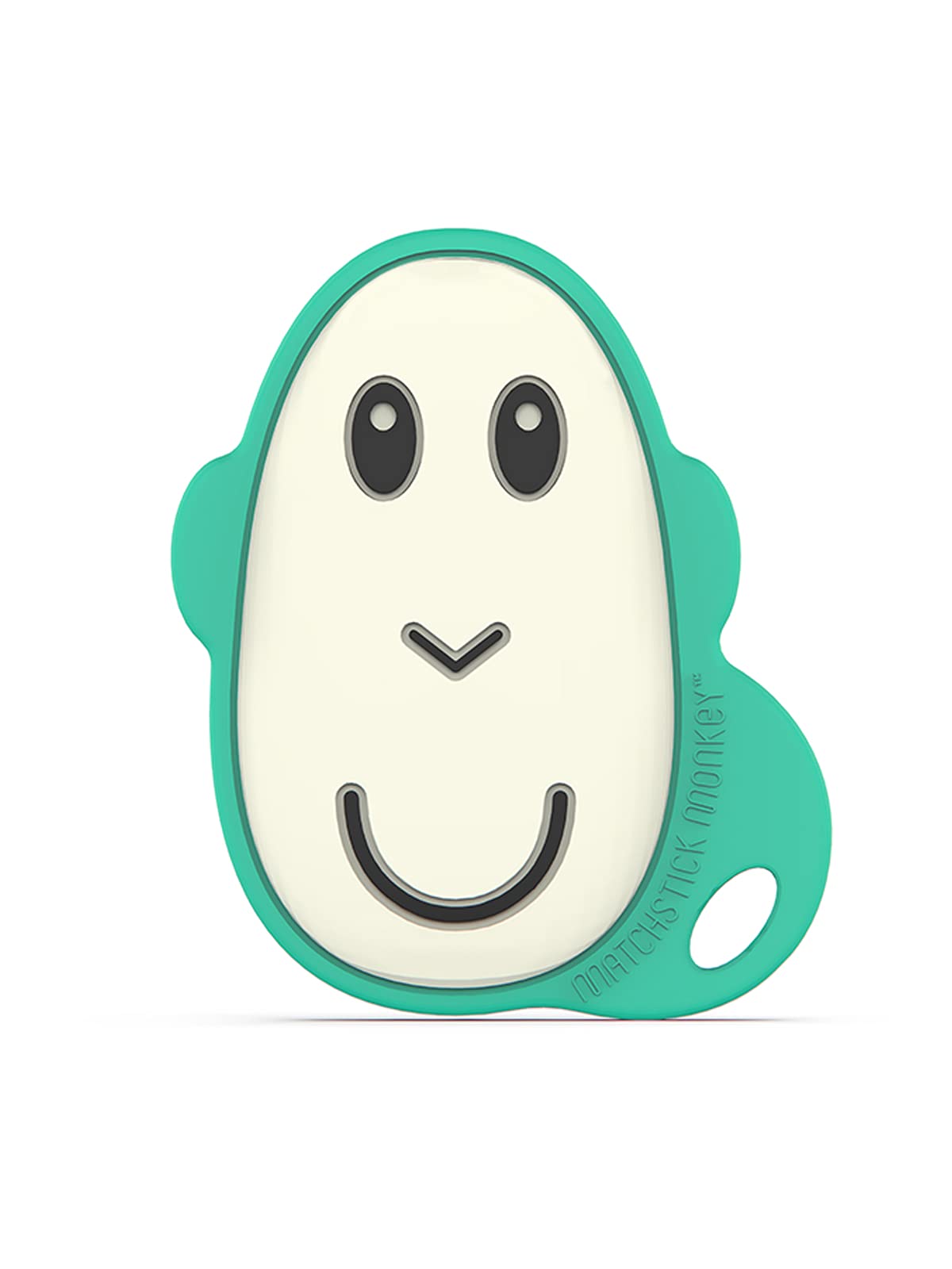 Matchstick Monkey, Antimicrobial Silicone Teether, Easy To Grip, BPA Free, 3 Months Old+, 8 cm, Flat Green Monkey Face
