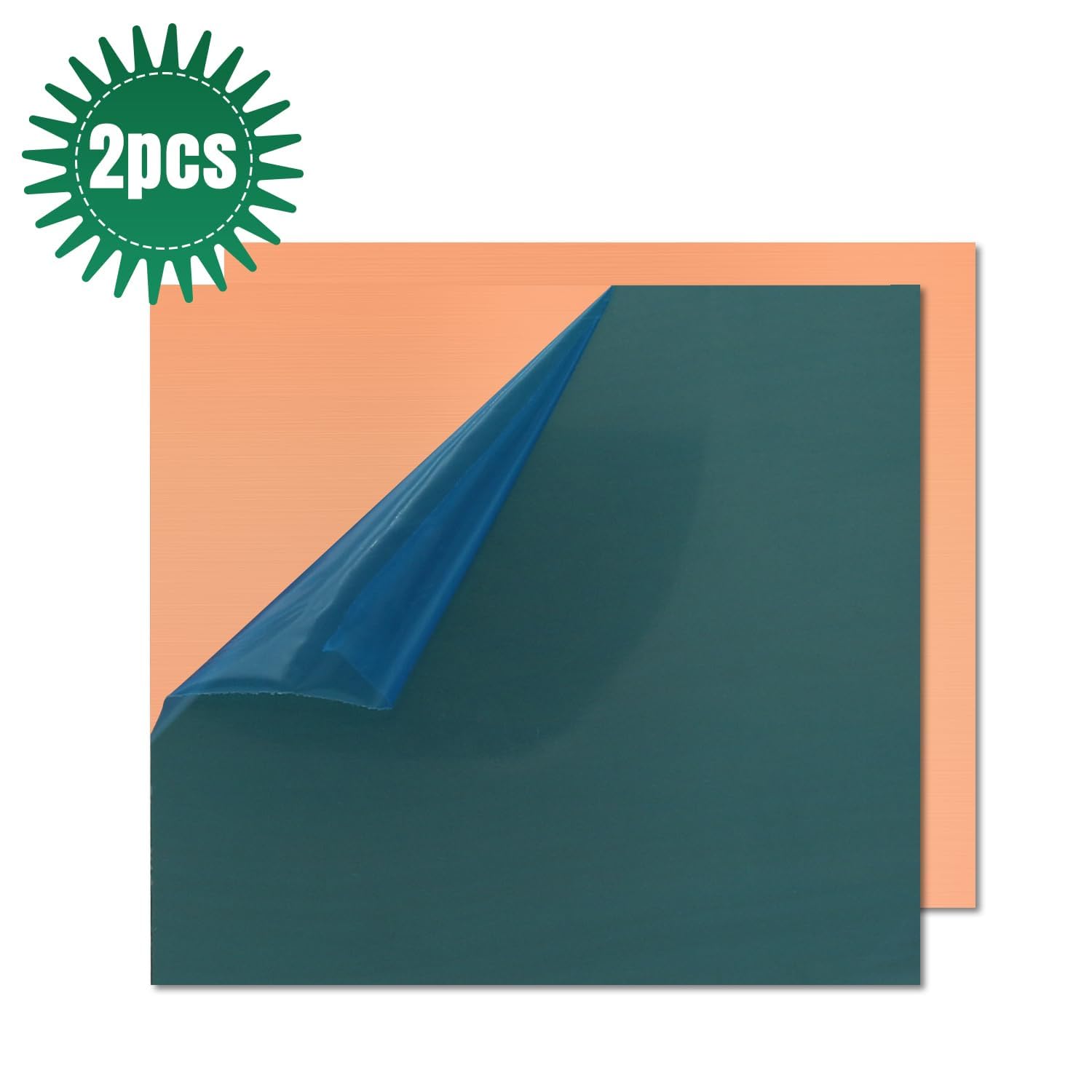Lamiera di rame, 20,3 x 20,3 cm, spessore 0,5 mm, piastre in rame puro al 99,9% per fai da te, gioielli, elettrico, riparazione, industriale (confezione da 2)