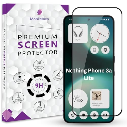 Image of Premium Tempered Glass Screen Protector Guard For Nothing Phone 3a Lite (6.77 Inch, Pack of 1) | Edge to Edge Coverage With Easy to installation kit