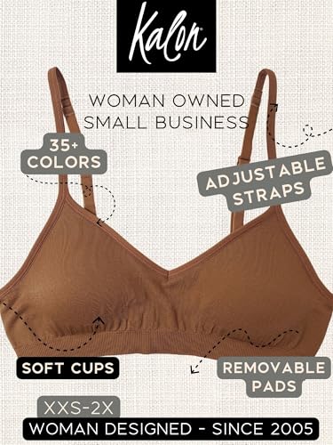 Image of Kalon Women's 4 Pack Demi Padded Bralette Wireless Comfortable Bra