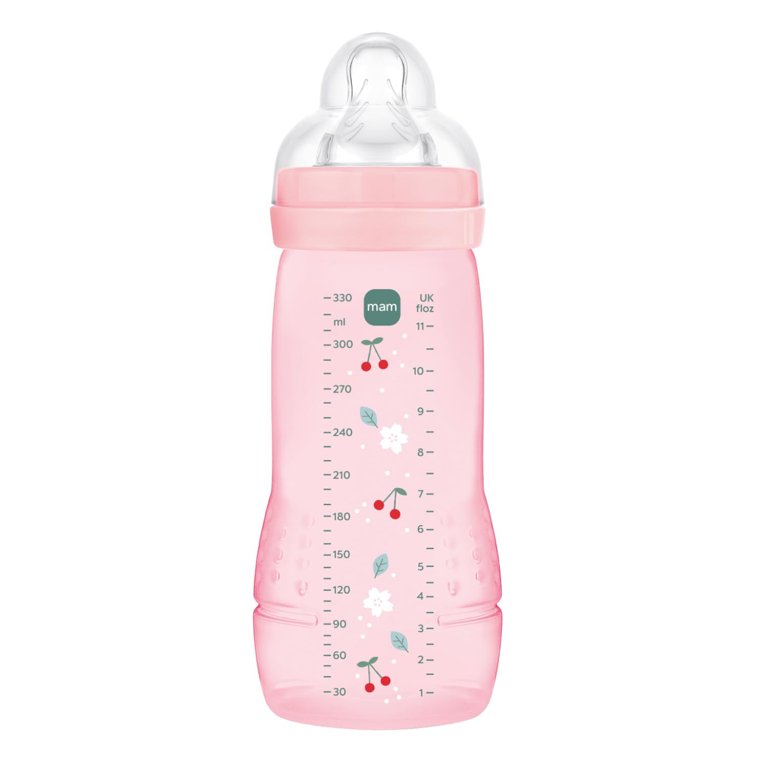 MAM Easy Active 6 Monate und älter Beerenfarbe (330 ml) - mit Silikon Schnuller X-Geschwindigkeit ultraschnelle Geschwindigkeit - für Babys mit luftdichtem Verschluss