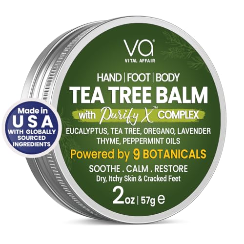 VITAL AFFAIR Tea Tree Oil Balm &ndash; Soothing Care for Rashes, Athlete&rsquo;s Foot, Jock Itch, Bug Bites...