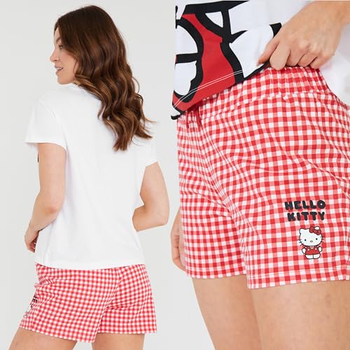 Image of Hello Kitty Womens Pajamas Short Sleeve Anime Summer PJs Kawaii Clothes Cute Pajama Set