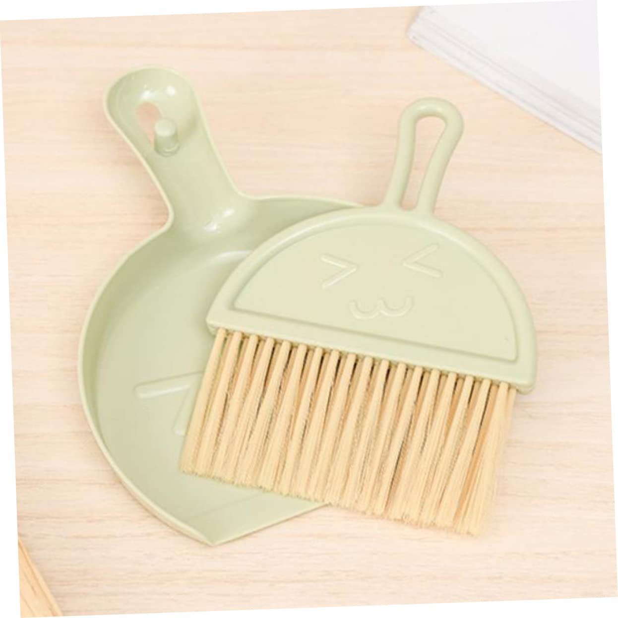 BUTIFULSIC 4 Sets Desktop Fan Broom Multifunctional Cleaning Brush Table Dust Pan Desktop Sweep Cleaning Brush Small Hand Dustpan Dust Brush Handheld Broom Mini Brush and Pan Nylon Wool