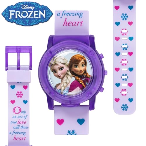 Accutime Disney Frozen Kids Musical Watch - Flashing Lights and 'Let It Go' Song - Perfect for Girls Featuring Elsa & Anna - Digital Time Display4
