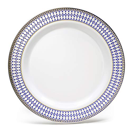 OCCASIONS 40 Pack Blue/Gold Charger Plates 12 Inch, Fancy Disposable