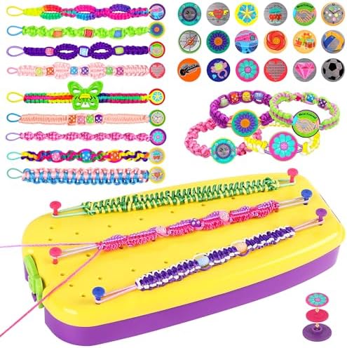 Christmas Gift for Girl 7 8 9 11 12 Year Old, Friendship Bracelet Making Kit Toys, Arts and Crafts for Kids Age 8-12,Thanksgiving Day Birthday Present Top Popular DIY Jewelry Bracelet String Maker