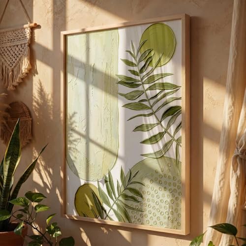 Image of kotart Aesthetic Boho Floral Art Home Decoration Painting | Floral Paintings With Frame For Living Room Bed Room Hotel Wall Decor Digital Reprint (19x25 inch)