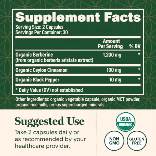 Global Healing Center BER-60 Organic Berberine Supplement