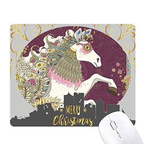 日本の翼のhourse浮世絵の葉 クリスマスイブのゴムマウスパッド