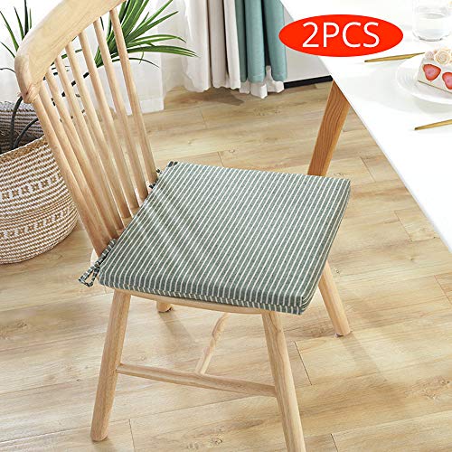 Riyifer 2Pcs Seat Pads For Dining Room Chairs, Garden Chair Seat Pads Yarn-Dyed Blended Fabric Stiff Cotton Padding Suitable For Office, Dining Chairs, Garden Chairs,Green,4040Cm #TOP1