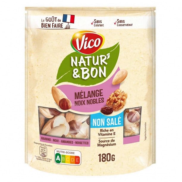VICO | Mélange Noix Nobles Non Salées 180G | Lot De (4) | livraison offerte