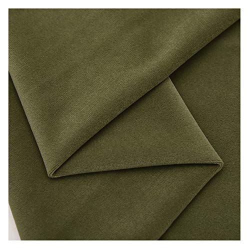 NIANTONG Verde Tela de Terciopelo Tela de Tapicería Mate por Metro 150cm Ancho para Tapicería de Muebles, Funda de Asiento de Silla, Manualidades, Decoración del Hogar(Color:Olive green54)