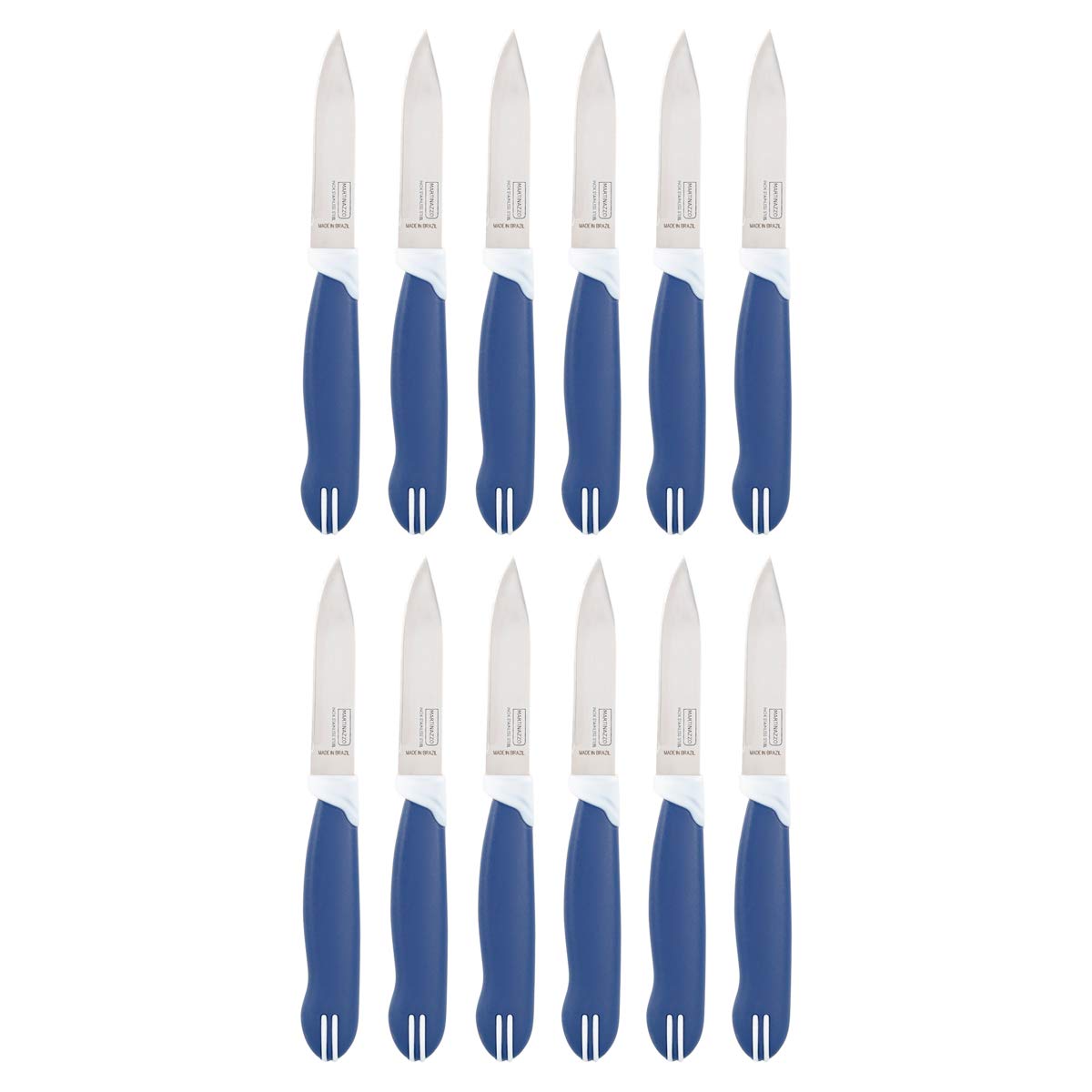Martinazzo Inox Stainless Steel Plain Edge Paring Knife Set - 12 Pieces