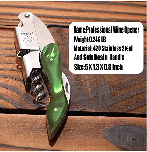 Professional Waiter Corkscrew Wine Key for Bartenders Set of 3,With Natural Resin Handle Stainless Steel Handle Wine Opener for Bar Restaurant Waiters, Sommelier, Bartend