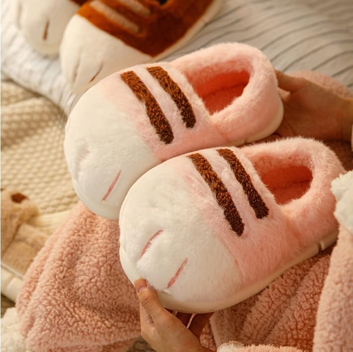Cat Paw Slippers for Women, Animal Fuzzy Cat Slippers Socks, Non-Slip Soles, Cozy & Warm Winter Plush House Slippers - Image 3