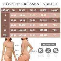 WOWENY Thermobody Damen Langarm Bootsausschnitt Body Thermo Bodysuit Elegant Winter Unterhemd Formschön Basisbody,Beige,S – Ansicht 7