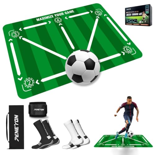 Soccer Training Mat, Soccer Training Equipment, Soccer Gifts for Boys 8-12
