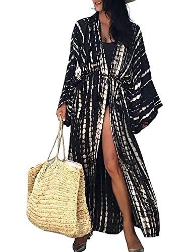 Chunoy Women Loose Tie Dye Lightweight Open Front...