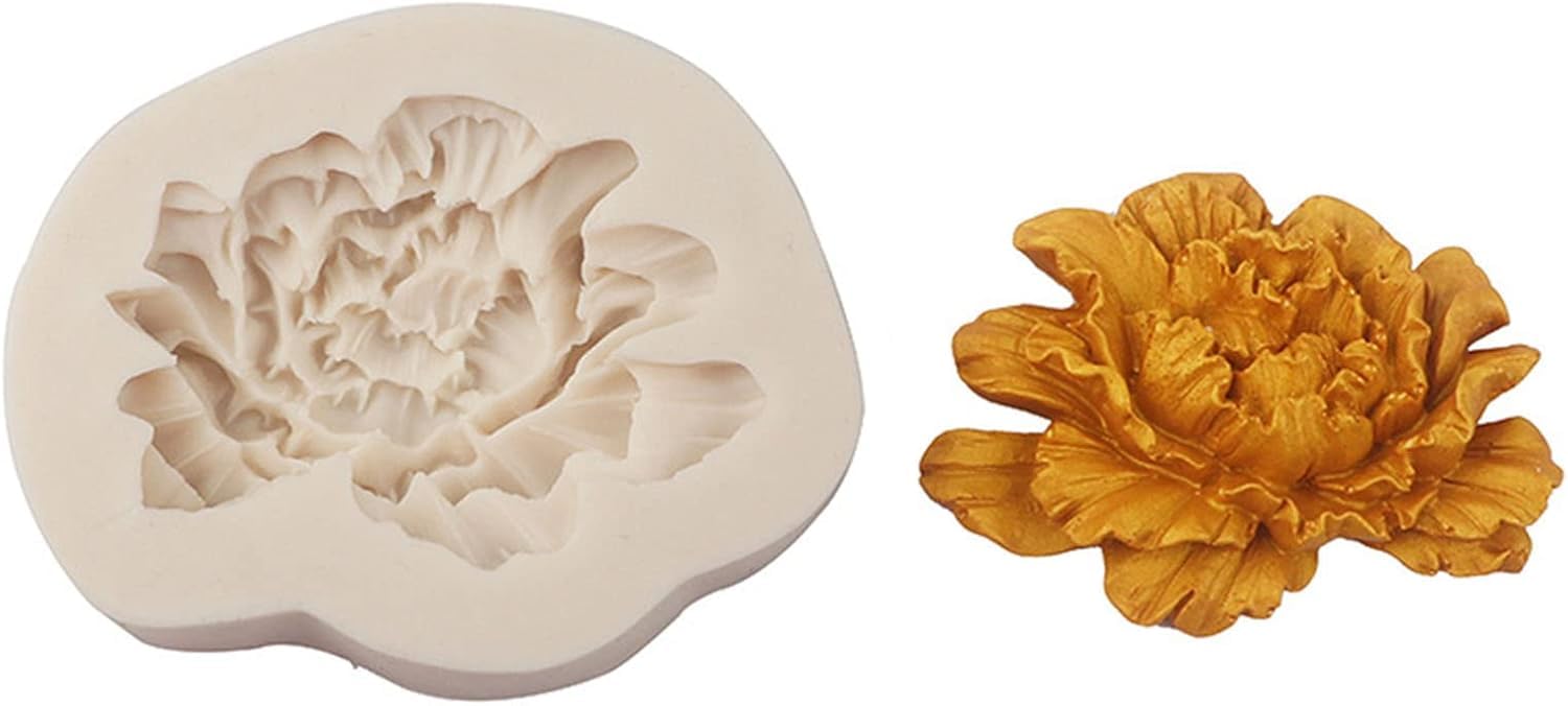Rose Peony Flower Silicone Fondant Mould for DIY Chocolate Fondant Candy Cake Decoration Cupcake Topper Jelly Dessert Wax Melts Soap Bath Bomb Floral Carnation Resin Craft Molds-image-7