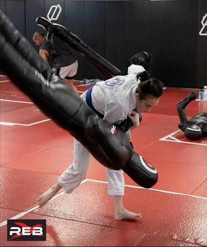 REBX MMA Standing Grappling Dummy, 70-Inch Leather Grappling Dummy Judo Punching Bag Dummy BJJ Wrestling Brazilian JIU Jitsu Submission Self Defense Training Unfilled - Thumbnail 5
