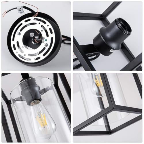 Image of MAYNA 1-Light Farmhouse Pendant Light, Black Pendant Lights Kitchen Island