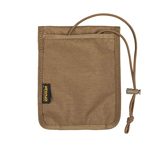 Image of EXCELLENT ELITE SPANKER Passport Holder Neck Pouch RFID Blocking Travel Neck Wallet ID Card Organizer Pouch with Neck Lanyard(Coyote Brown)
