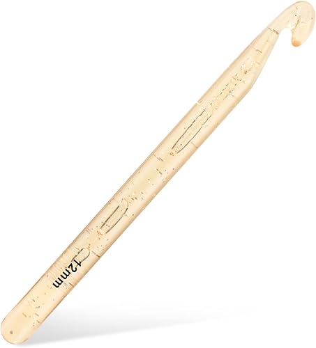 Aguja de ganchillo de 0.472 pulgadas, ganchos de ganchillo grandes para hilo grueso, agujas de tejer ergonómicas para principiantes y ganchillo