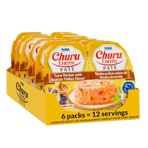 INABA Churu Entrée Pate for Cats, Grain-Free, High Protein &