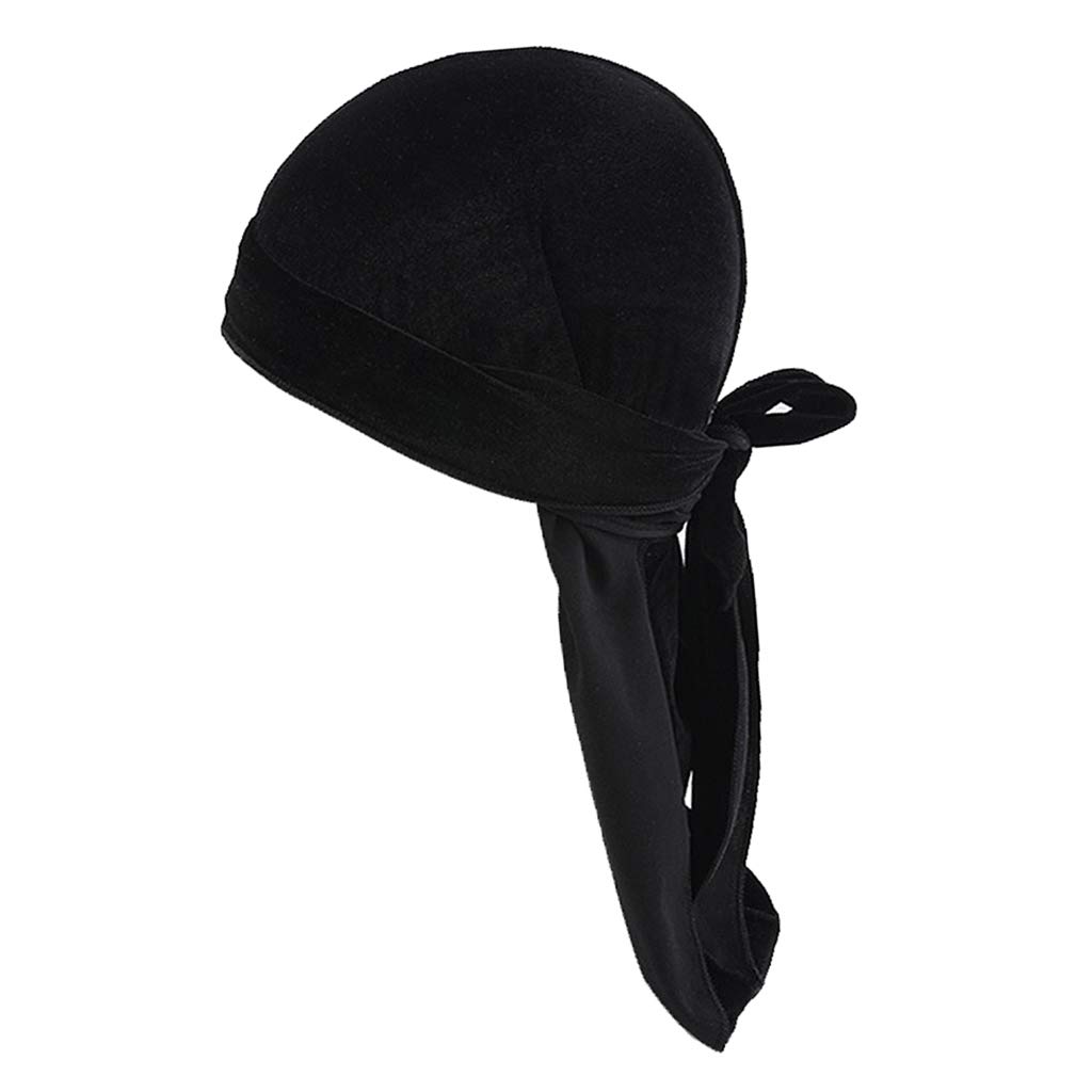 9pcs Unisex Cap Headwraps, Samt Soft Hut Kopftuch Kopfbedeckung mit Langem, Mehrfarbig