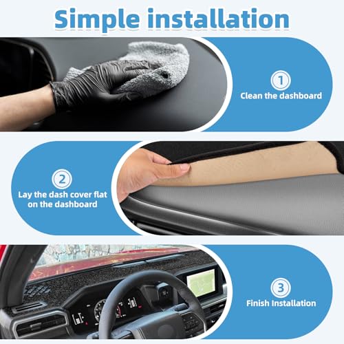 Image of Dash Cover Mat for Toyota Tacoma 2024 2025 2026 Accessories Non-Slip Dashboard Cover Mat Sunshade UV Rays Protector Interior Accessories(Not fit HUD)