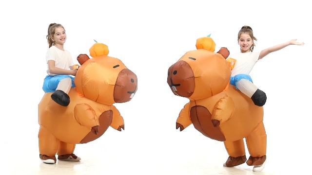 Disfraz inflable de animal para niños cosplay fiesta miniatura 7