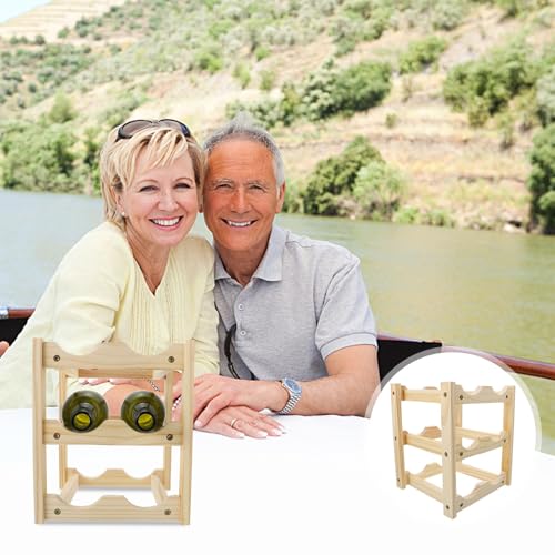 Support de rangement en bois beige pour bouteilles de vin de qualité épuré - 8
