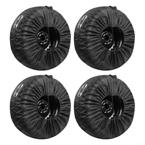 Desiumite 4-teiliges Rad-Aufbewahrungstaschen-Set, wasserdichte staubdichte Polyester-Abdeckungen mit Identifikationsmarkierungen und verstellbarem Verschluss, schützt Ersatz- oder Saisonreifen