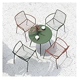 Balkontisch & Stühle-Set Schmiedeeisen Freizeittisch Für Draußen, Gartenmöbel Sets Und Stuhl, Moderne Terrassenmöbel, Balkon, Café, Teetisch Bistrotisch-Set (Color : 4 Chairs 1 Table-B)