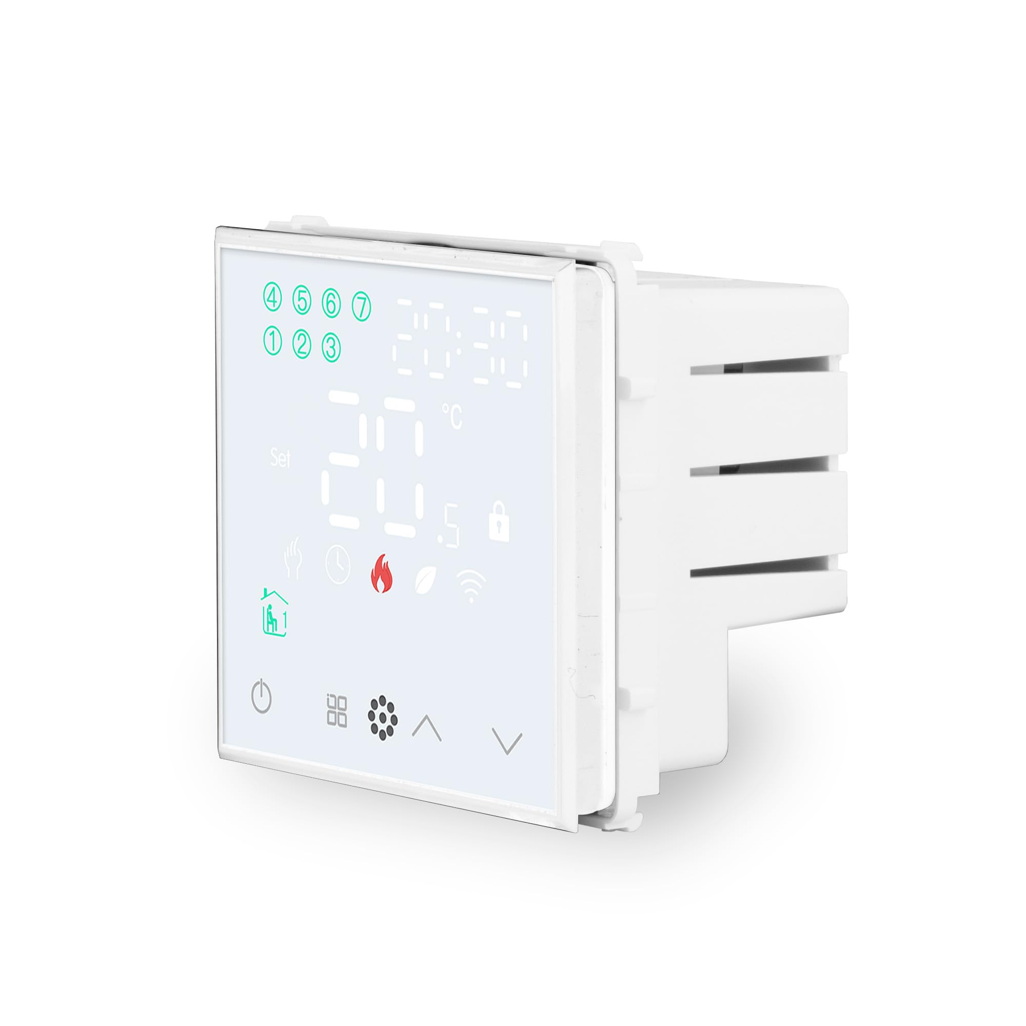 WLAN Steckdose & Touch Lichtschalter Wechselschalter Dimmer | LED beleuchtet | SmartHome | Alexa/Google Home kompatibel | Glasrahmen | LUXUS-TIME (WLAN Raumthermostat)