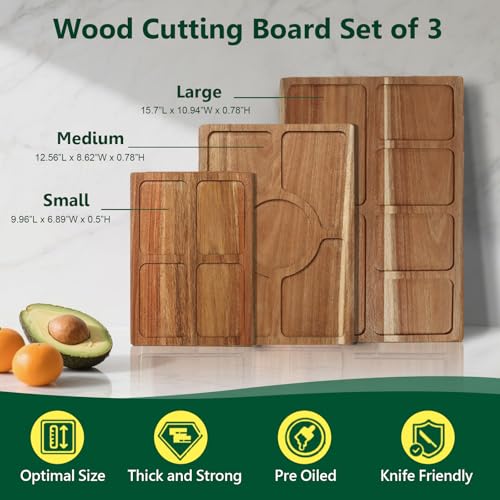Set de 3 Tablas de Cortar de Madera Acacia Rectangulares miniatura 2
