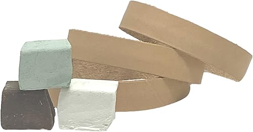 Pack de 3 cinturones de cuero de 34" x 12" con compuestos verdes, blancos y marrones